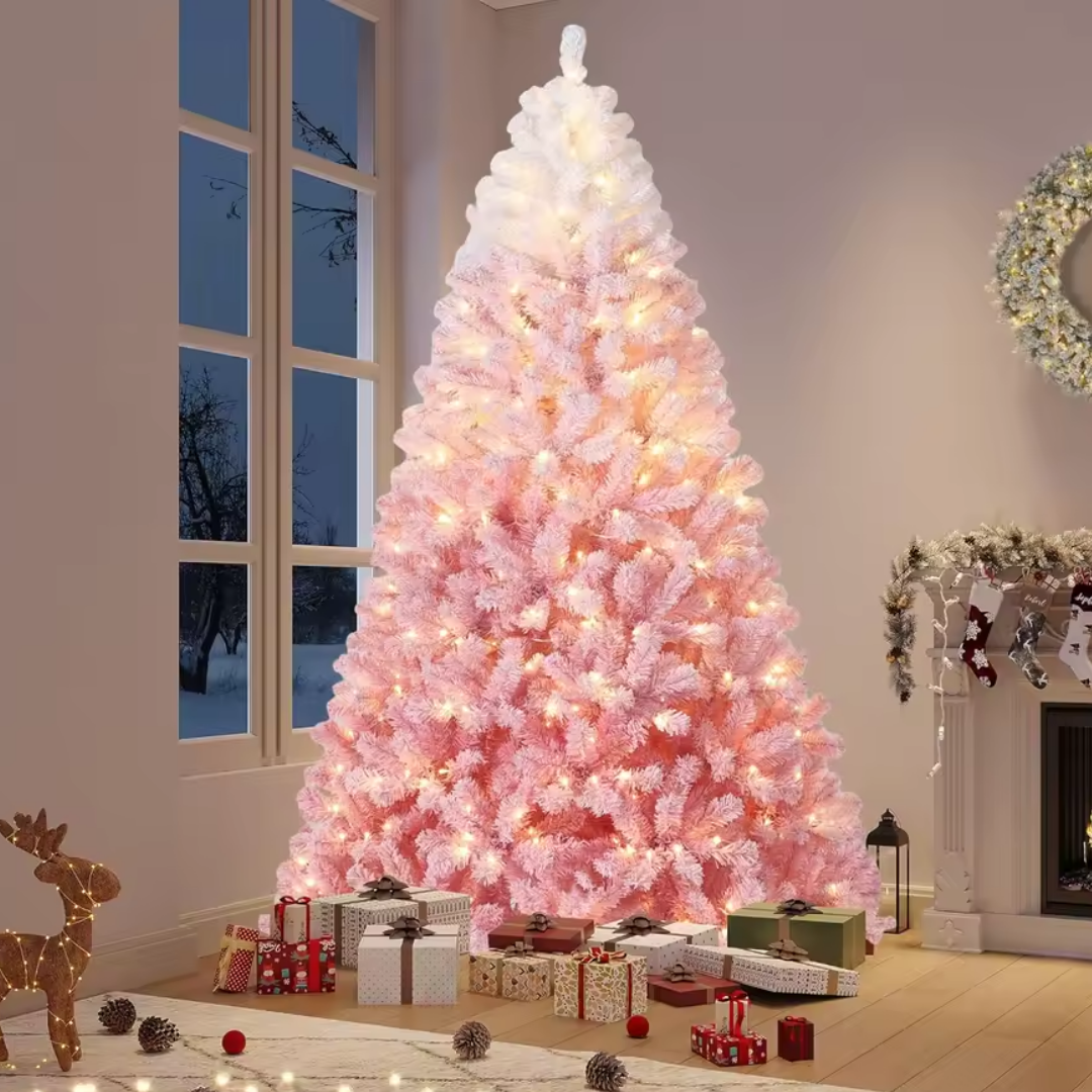 Luxury Pre-Lit Pink Christmas Tree